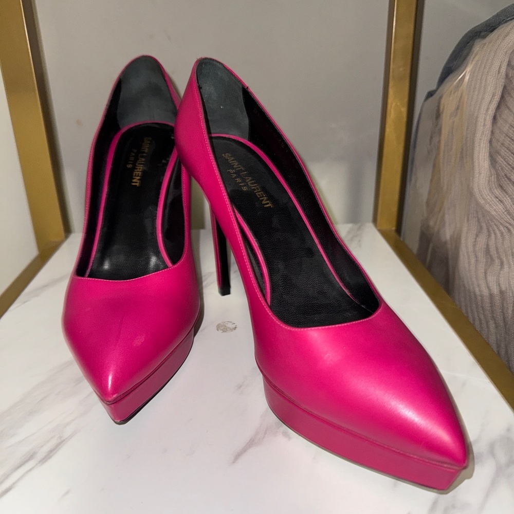 YVES SAINT LAURENT platform pink shoes